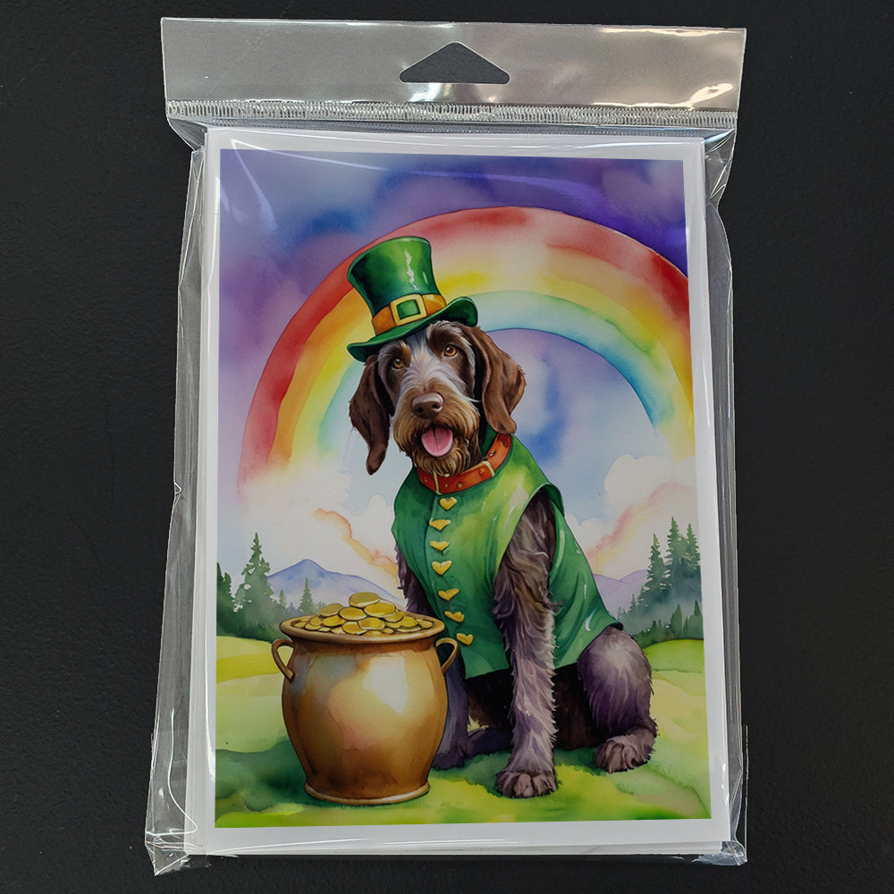 German Wirehaired Pointer St Patrick's Day Greeting Cards Pack of 8