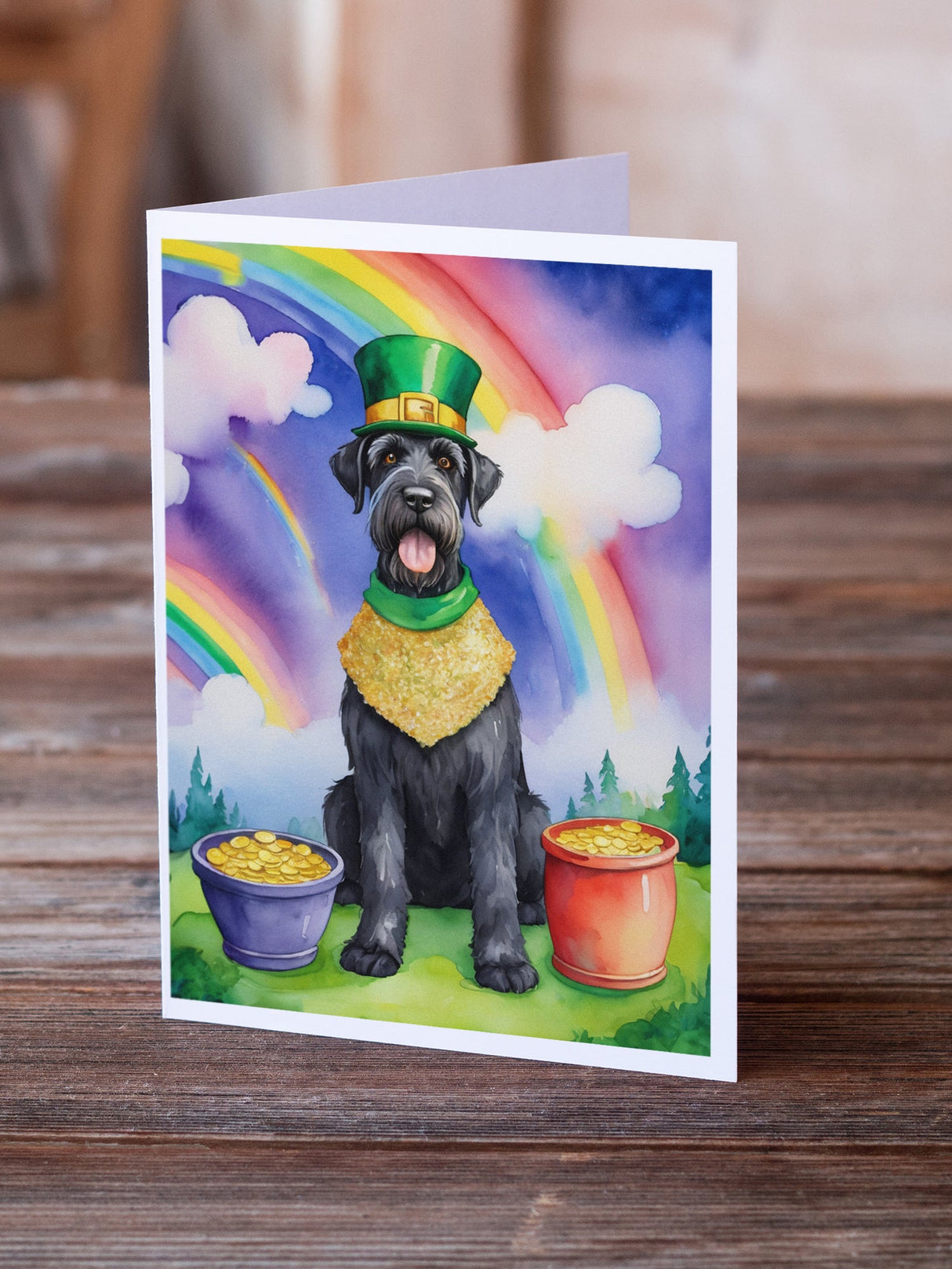 Giant Schnauzer St Patrick's Day Greeting Cards Pack of 8