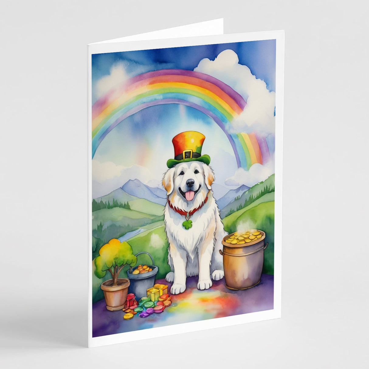 Great Pyrenees St Patrick's Day Greeting Cards Pack of 8