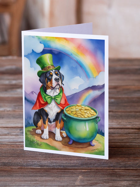 Greater Swiss Mountain Dog St Patrick's Day Greeting Cards Pack of 8