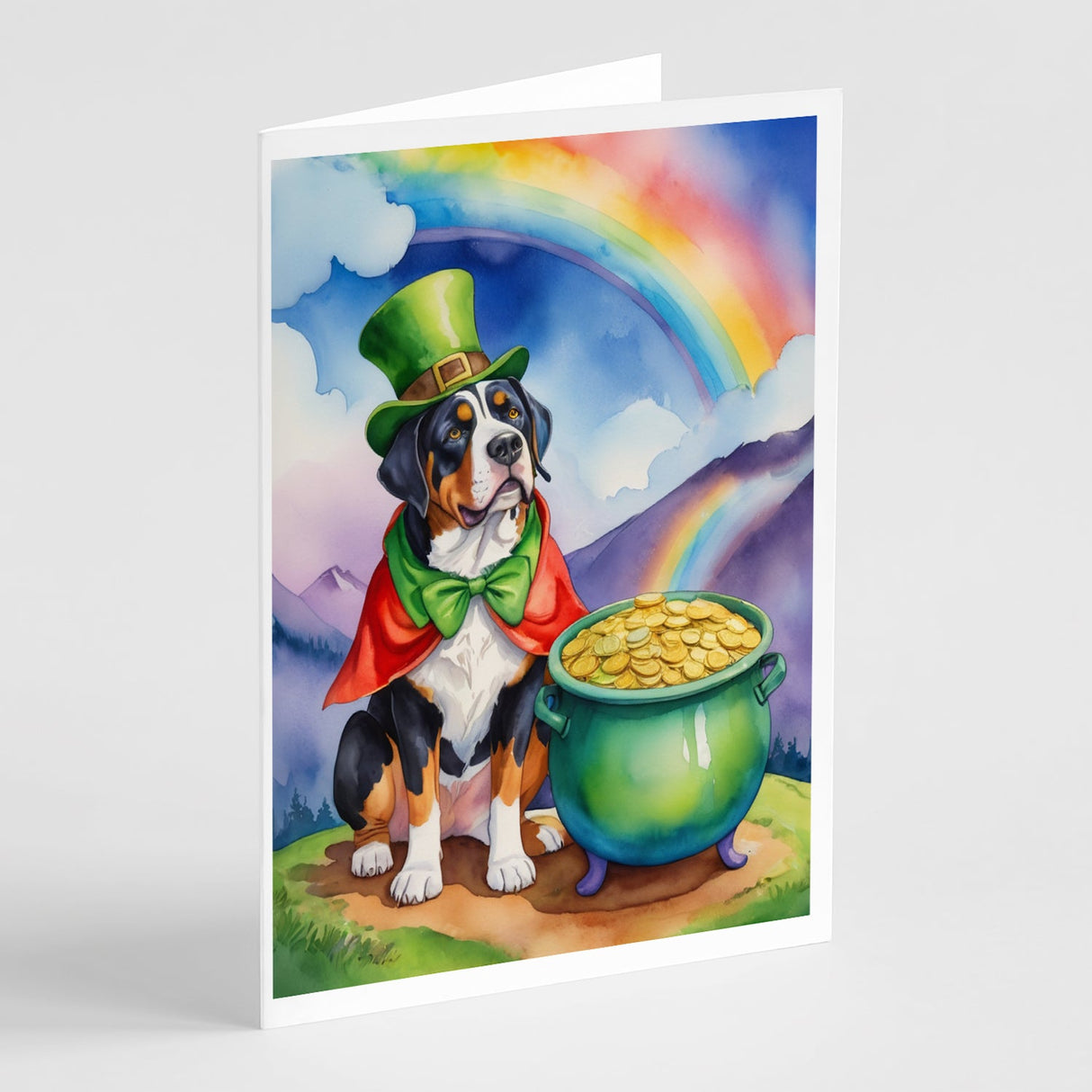 Greater Swiss Mountain Dog St Patrick's Day Greeting Cards Pack of 8