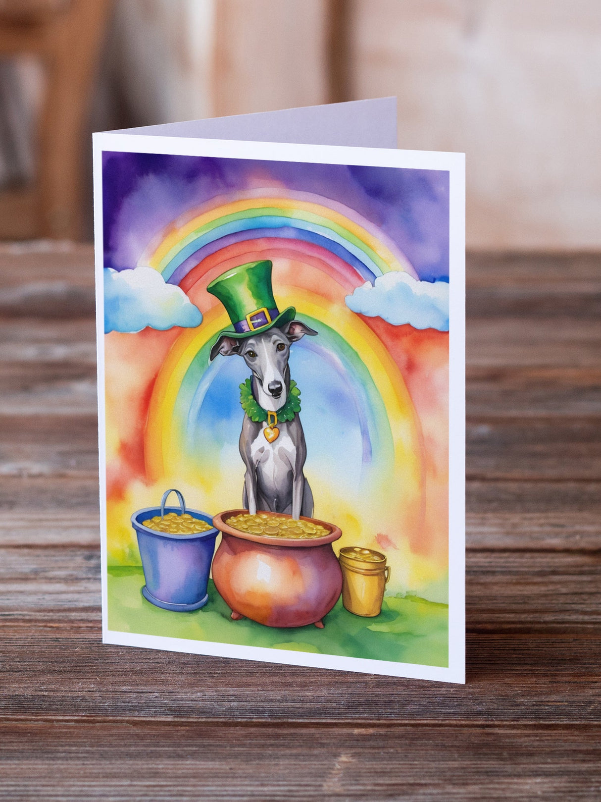 Greyhound St Patrick's Day Greeting Cards Pack of 8