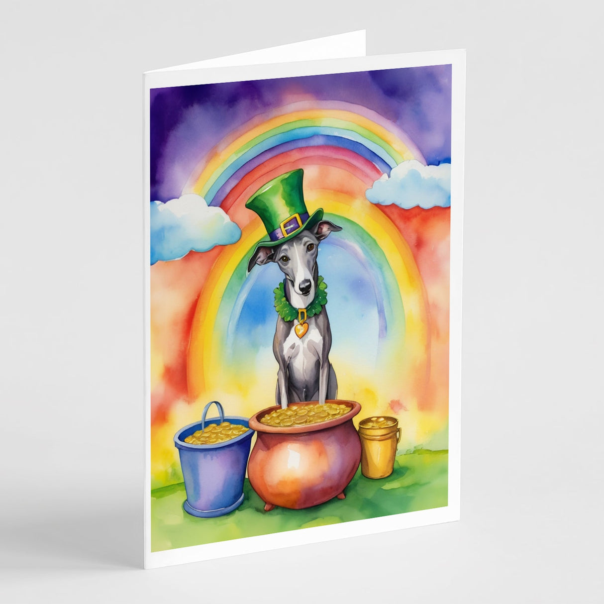 Greyhound St Patrick's Day Greeting Cards Pack of 8