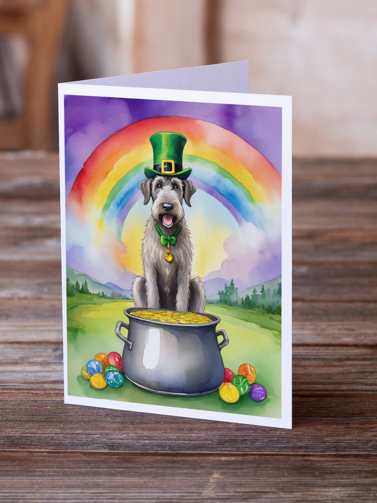 Irish Wolfhound St Patrick's Day Greeting Cards Pack of 8