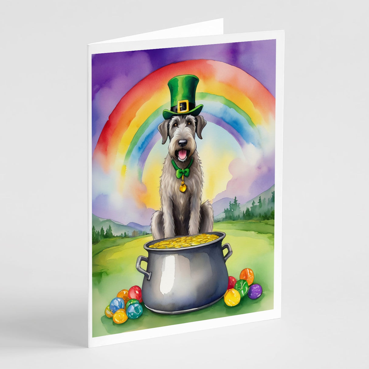 Irish Wolfhound St Patrick's Day Greeting Cards Pack of 8