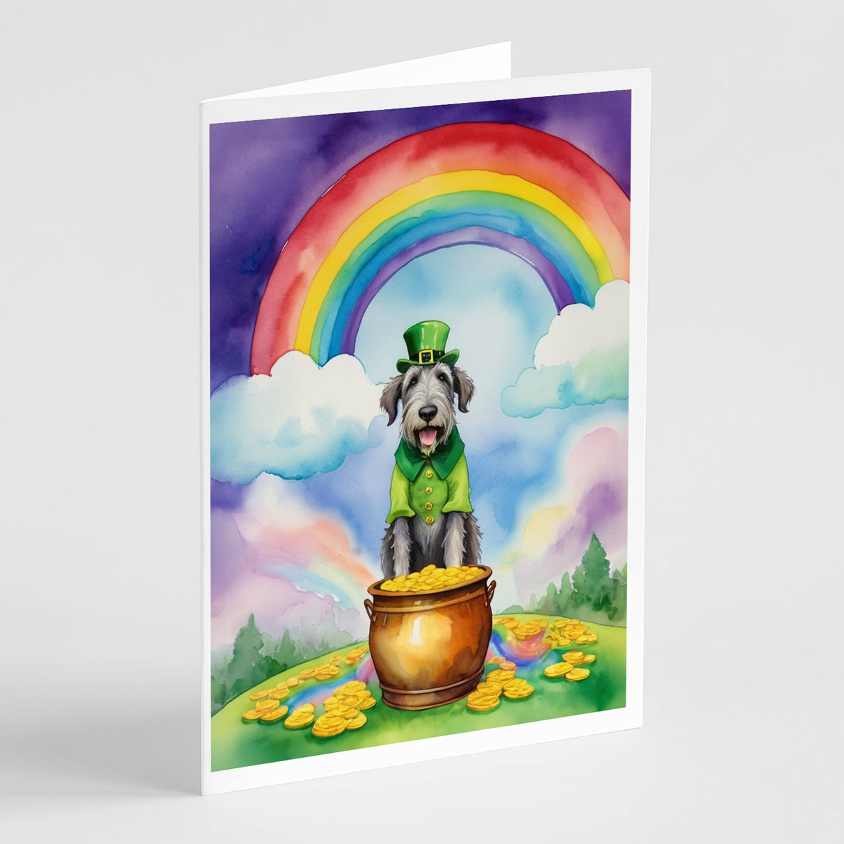 Irish Wolfhound St Patrick's Day Greeting Cards Pack of 8