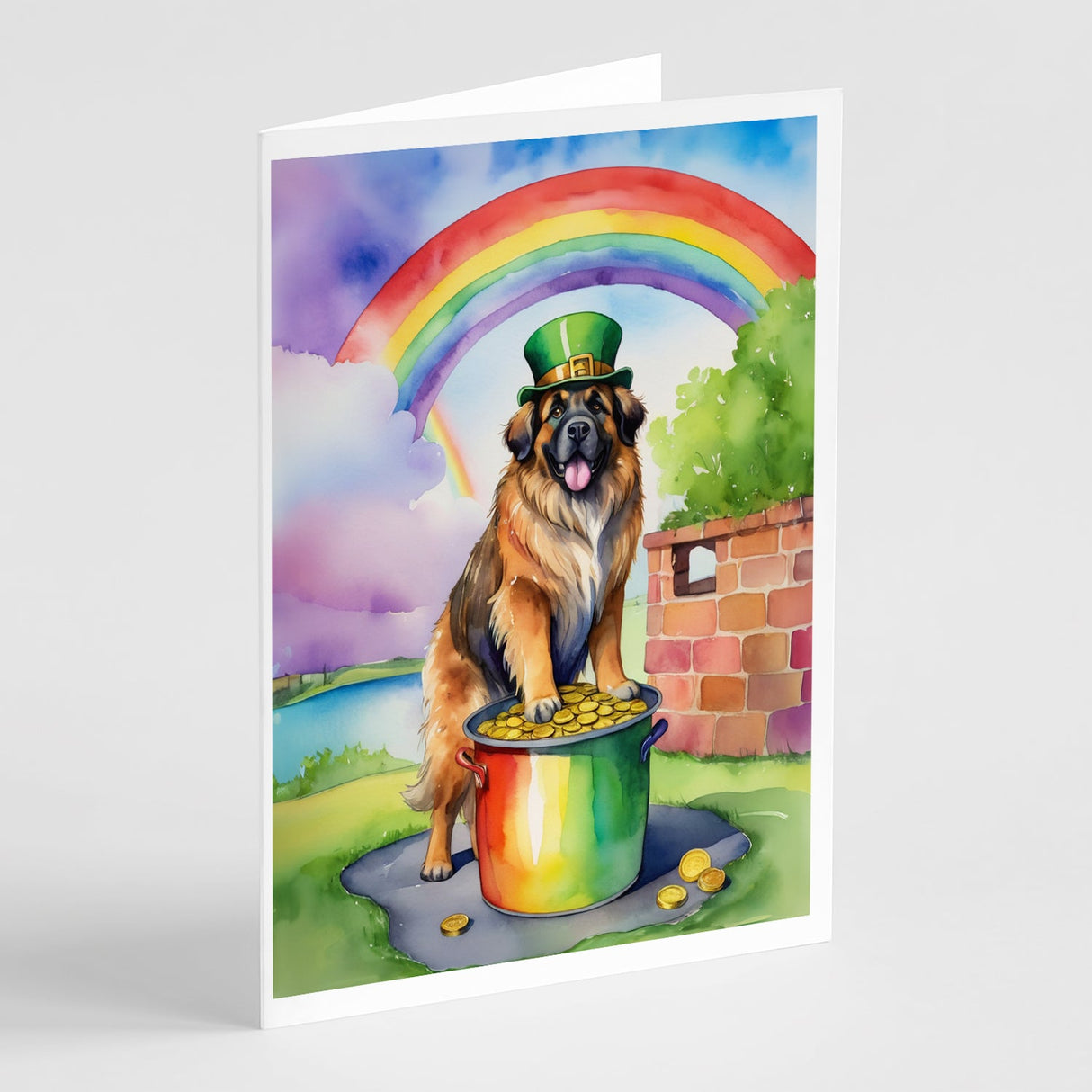 Leonberger St Patrick's Day Greeting Cards Pack of 8