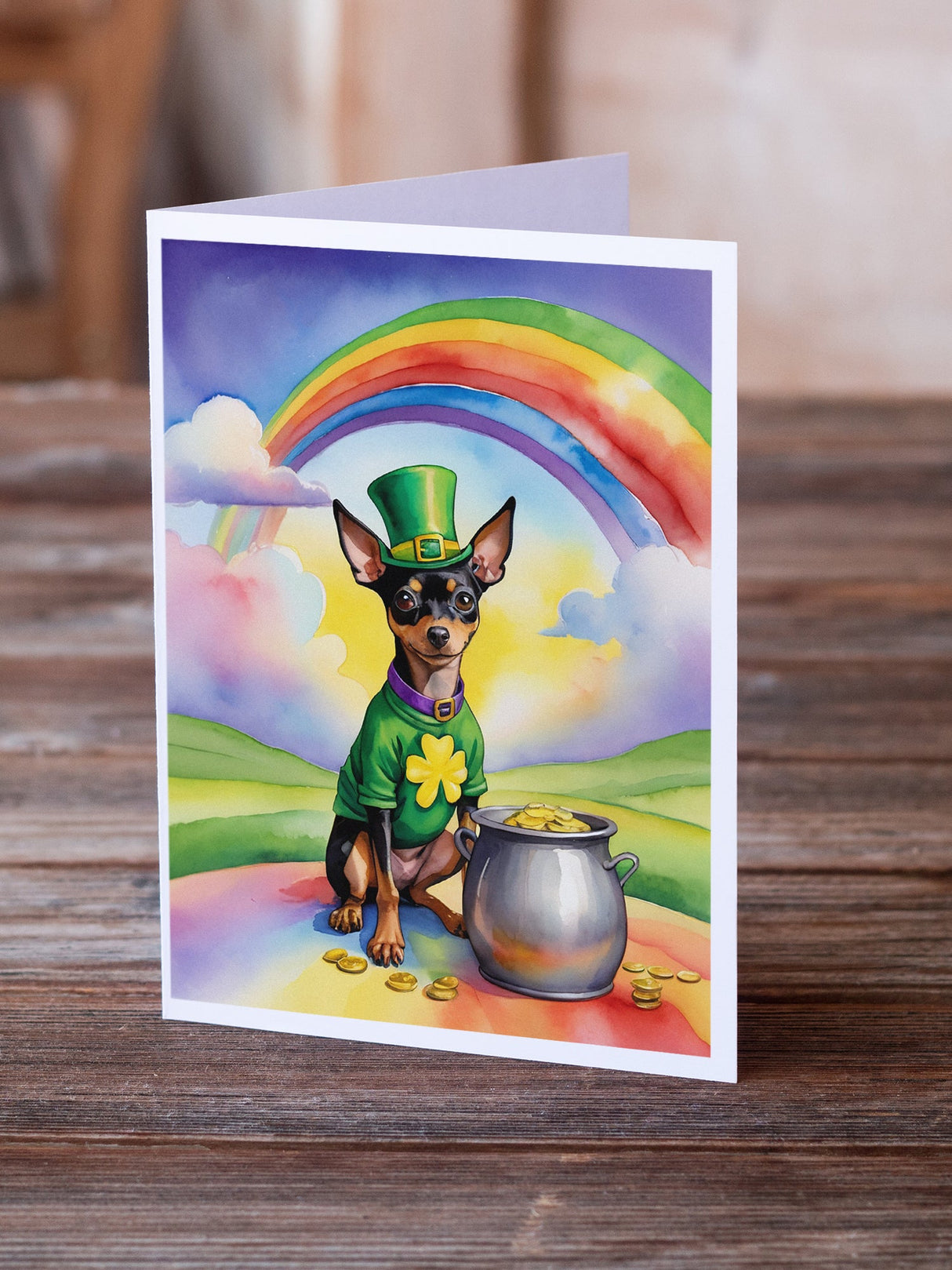 Miniature Pinscher St Patrick's Day Greeting Cards Pack of 8