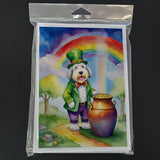 Old English Sheepdog St Patrick's Day Greeting Cards Pack of 8