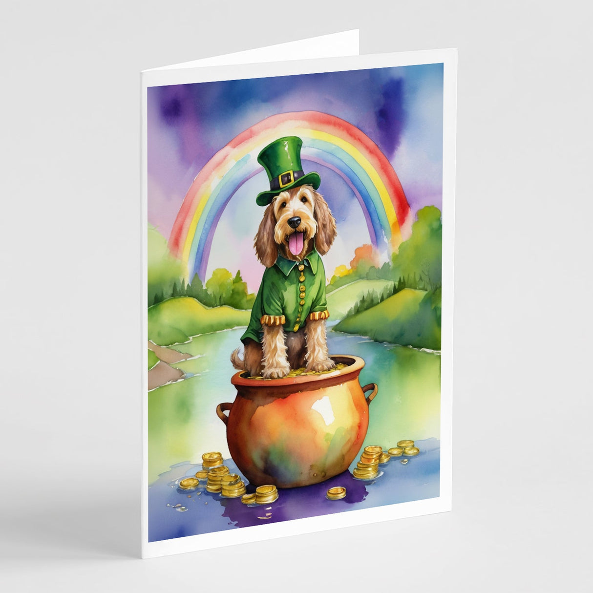 Otterhound St Patrick's Day Greeting Cards Pack of 8