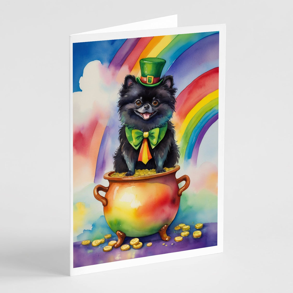 Pomeranian St Patrick's Day Greeting Cards Pack of 8