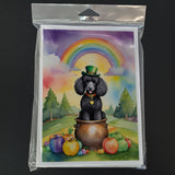 Black Poodle St Patrick's Day Greeting Cards Pack of 8