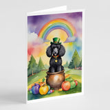 Black Poodle St Patrick's Day Greeting Cards Pack of 8