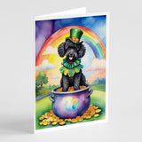 Black Poodle St Patrick's Day Greeting Cards Pack of 8