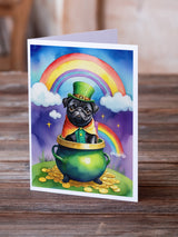 Pug St Patrick's Day Greeting Cards Pack of 8