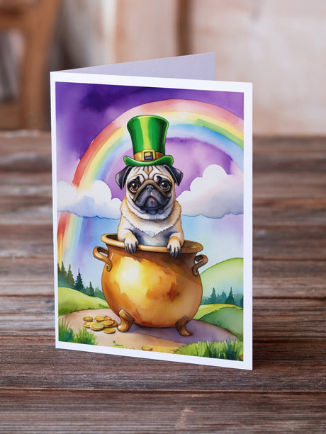 Pug St Patrick's Day Greeting Cards Pack of 8