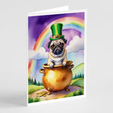 Pug St Patrick's Day Greeting Cards Pack of 8