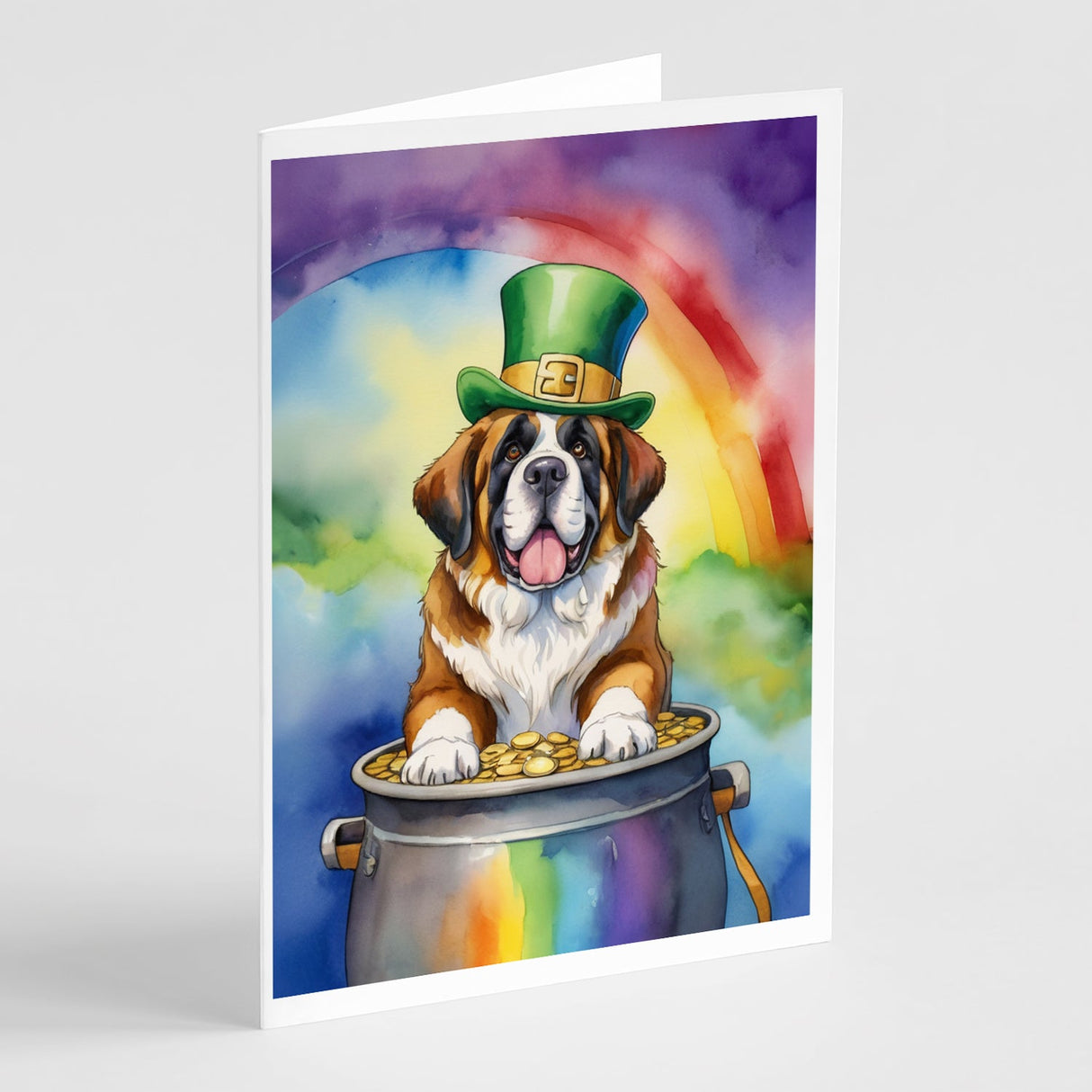 Saint Bernard St Patrick's Day Greeting Cards Pack of 8