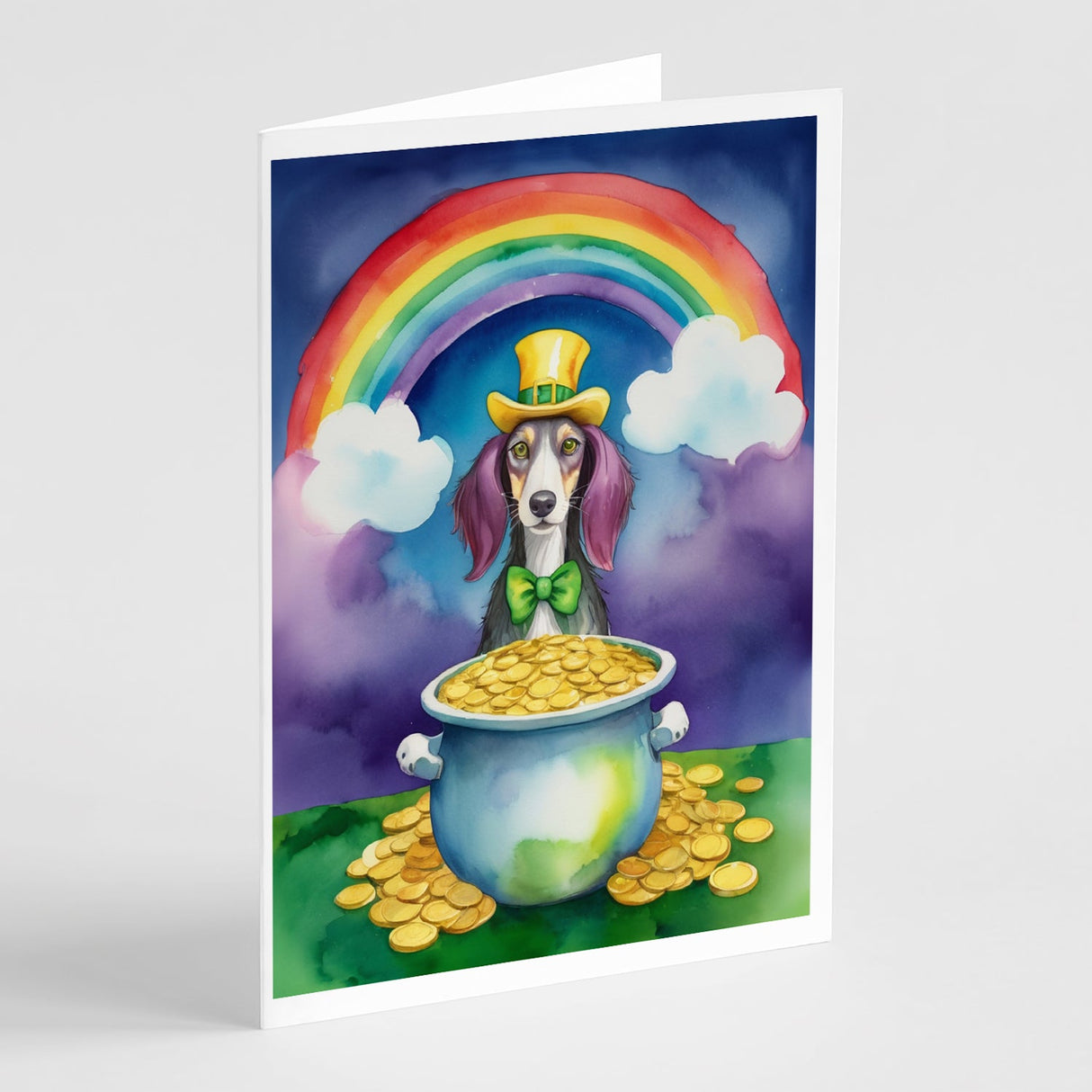 Saluki St Patrick's Day Greeting Cards Pack of 8