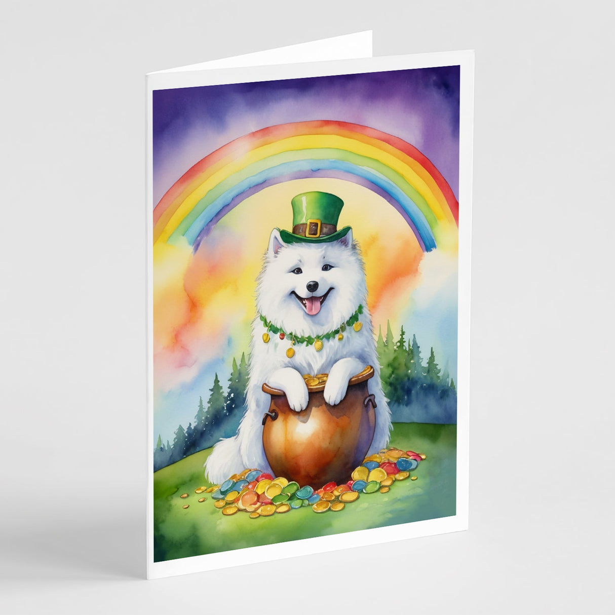 Samoyed St Patrick's Day Greeting Cards Pack of 8