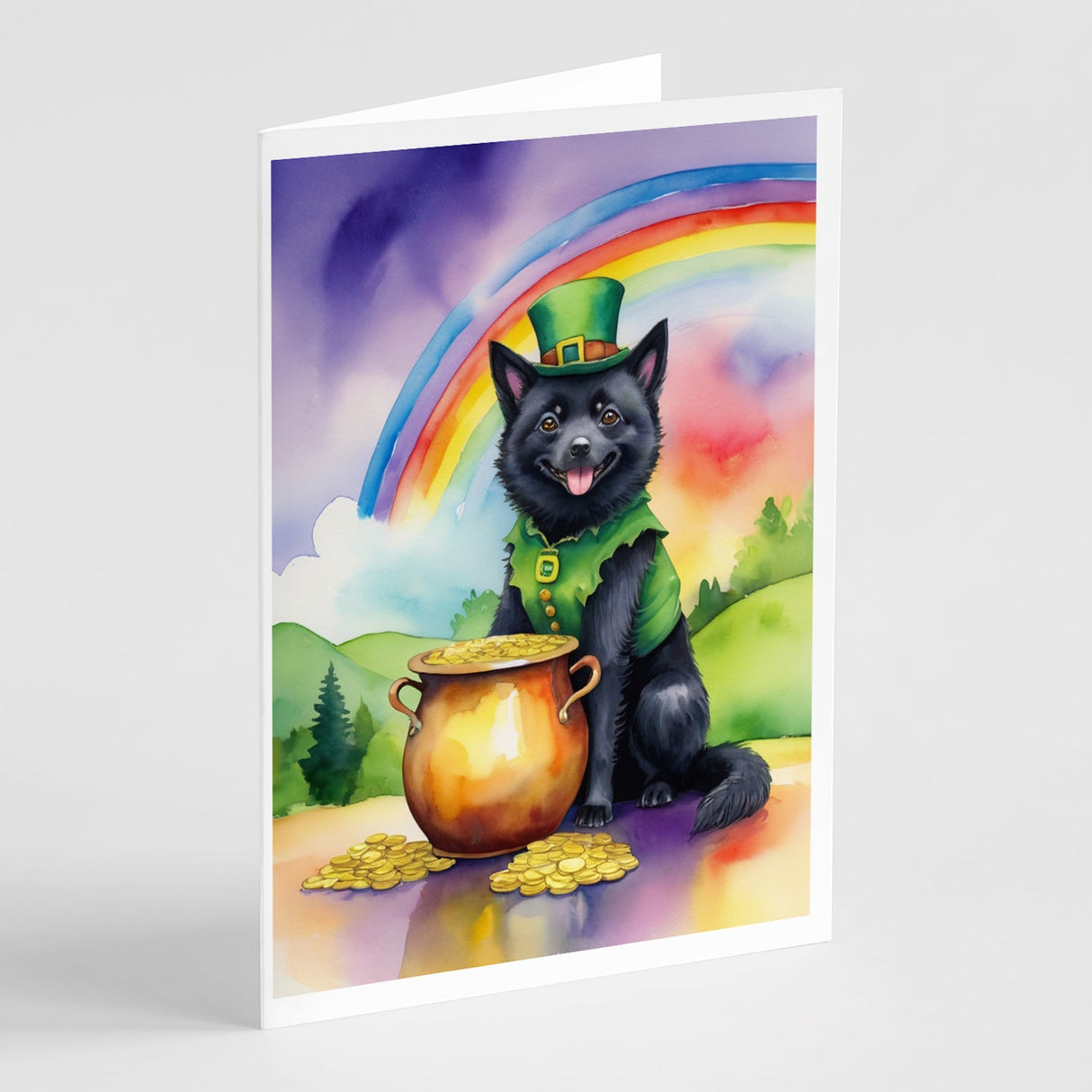 Schipperke St Patrick's Day Greeting Cards Pack of 8