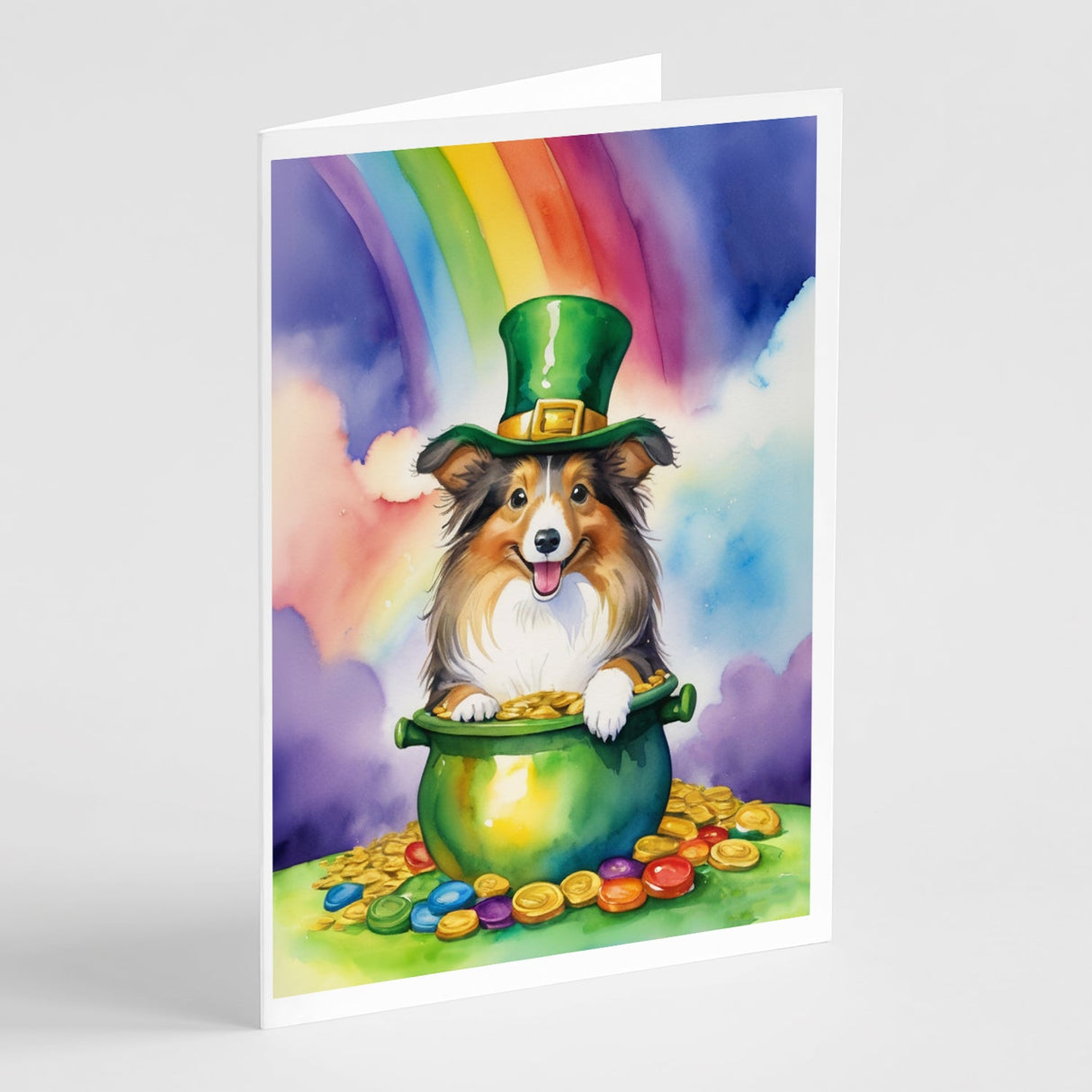 Sheltie St Patrick's Day Greeting Cards Pack of 8