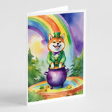 Shiba Inu St Patrick's Day Greeting Cards Pack of 8