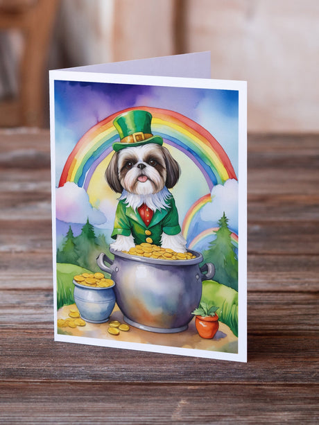 Shih Tzu St Patrick's Day Greeting Cards Pack of 8