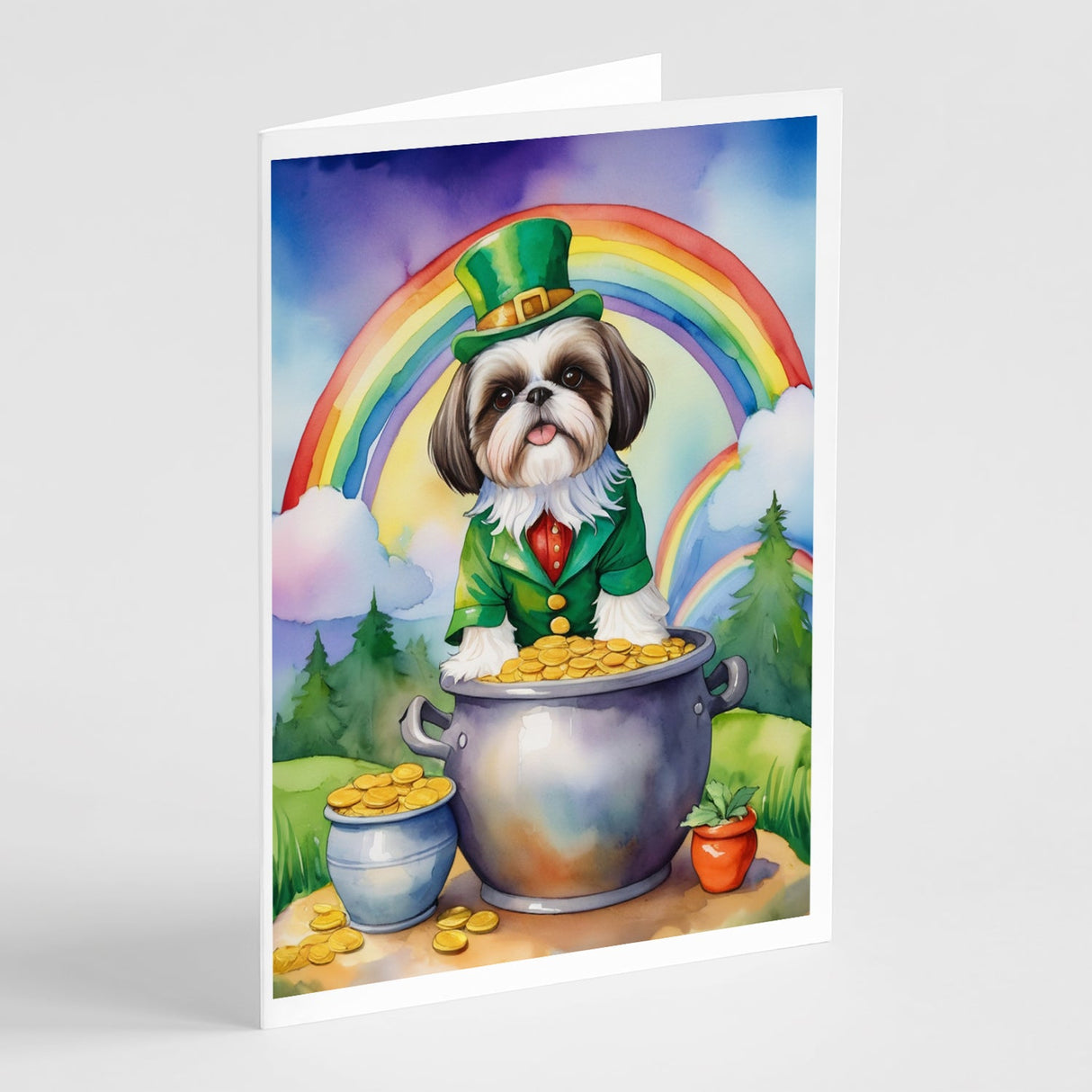 Shih Tzu St Patrick's Day Greeting Cards Pack of 8