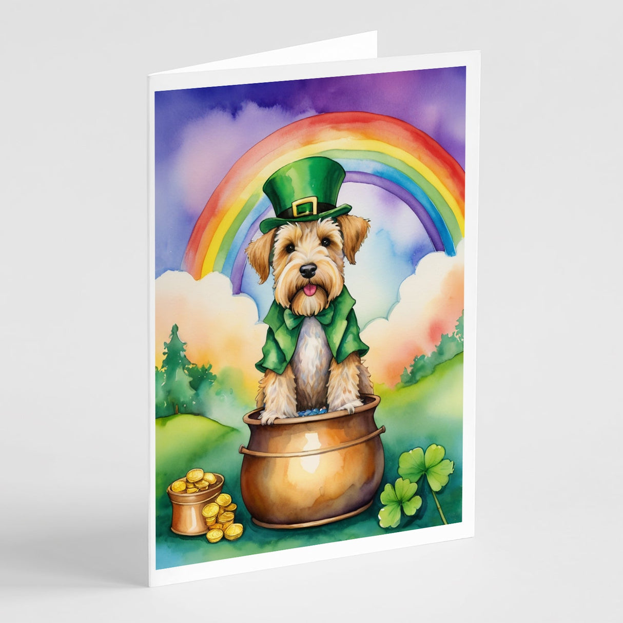 Wheaten Terrier St Patrick's Day Greeting Cards Pack of 8