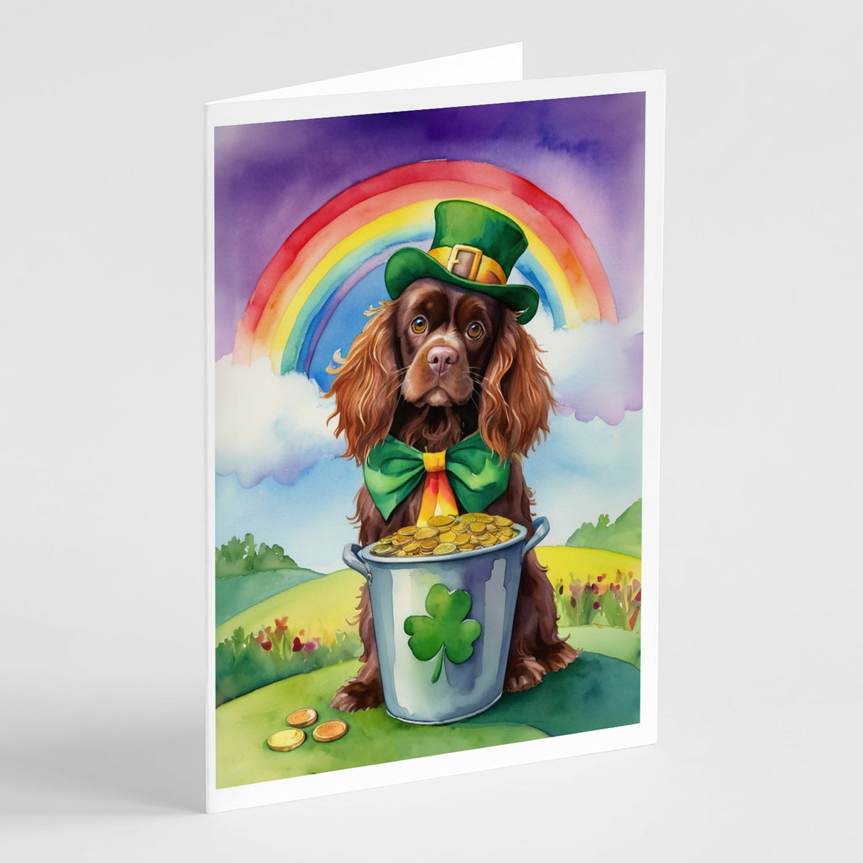 Sussex Spaniel St Patrick's Day Greeting Cards Pack of 8