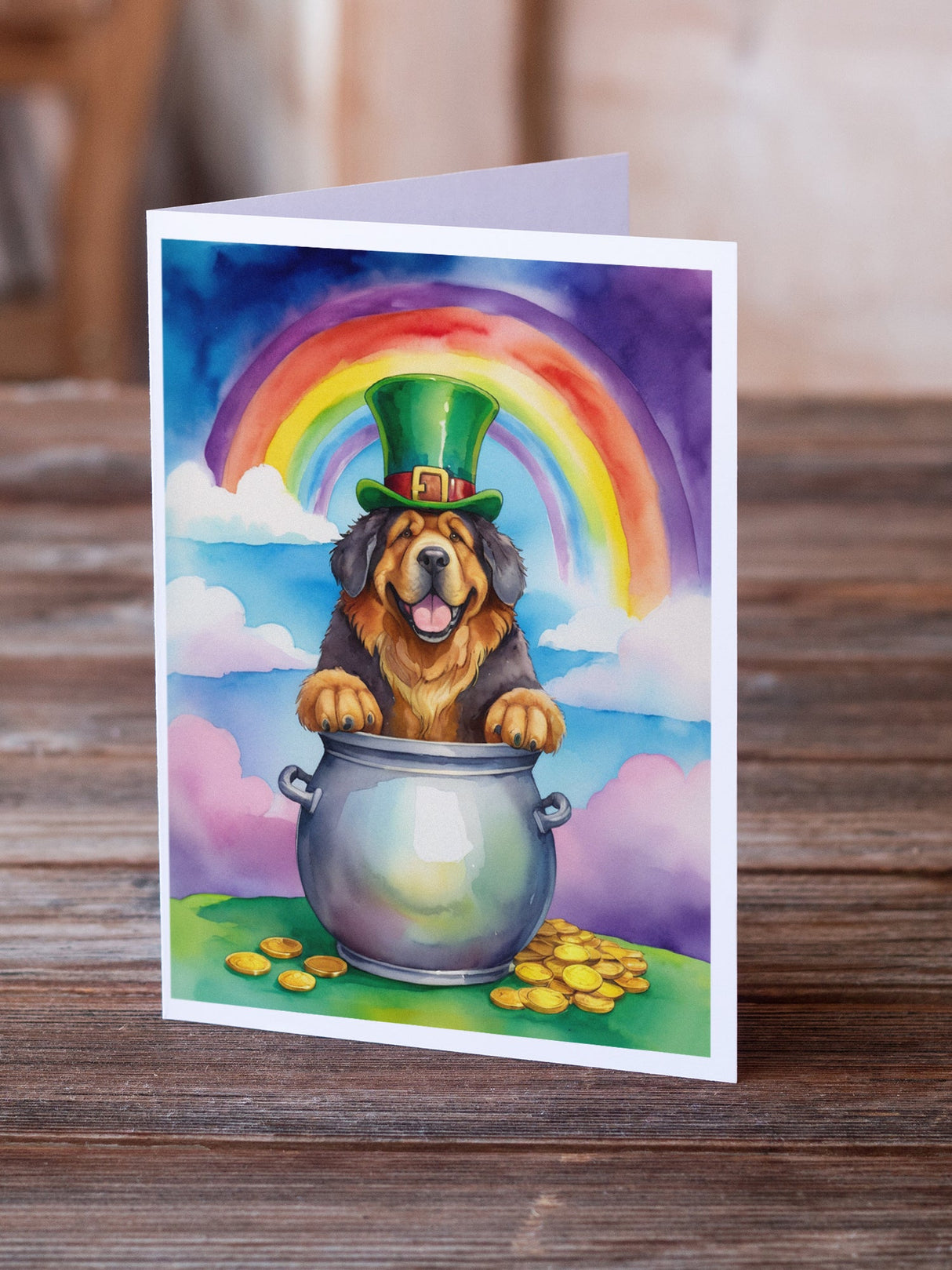 Tibetan Mastiff St Patrick's Day Greeting Cards Pack of 8