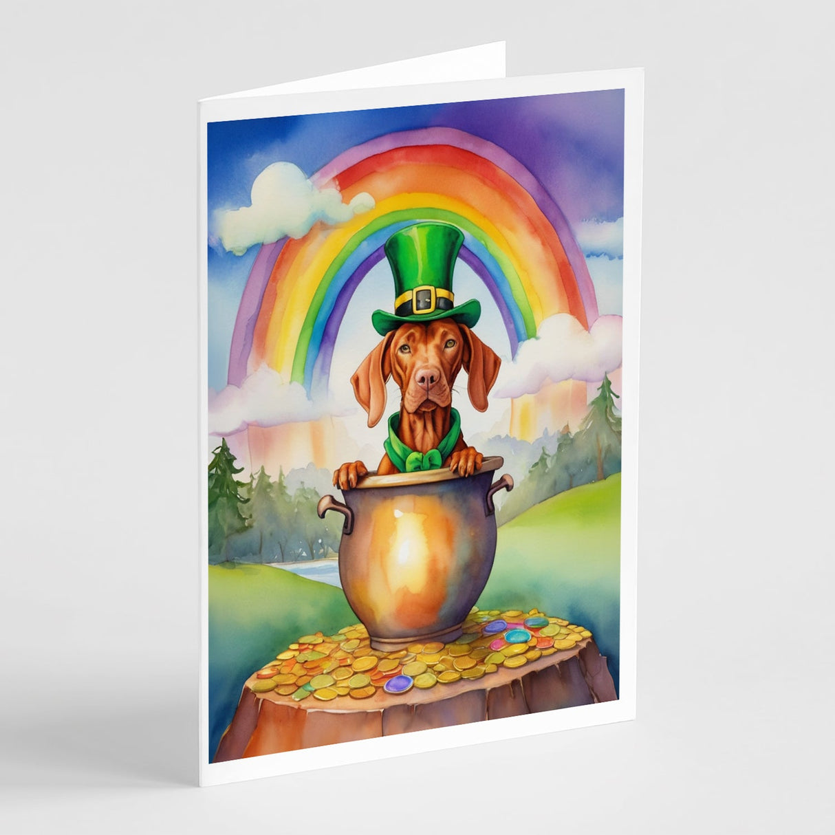 Vizsla St Patrick's Day Greeting Cards Pack of 8