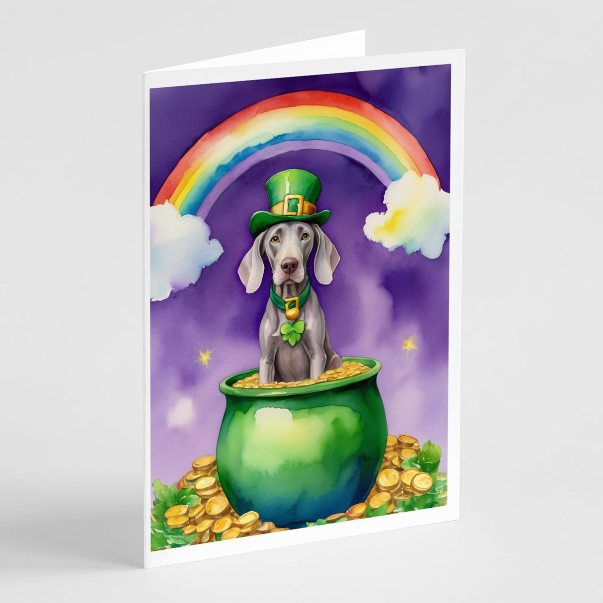 Weimaraner St Patrick's Day Greeting Cards Pack of 8