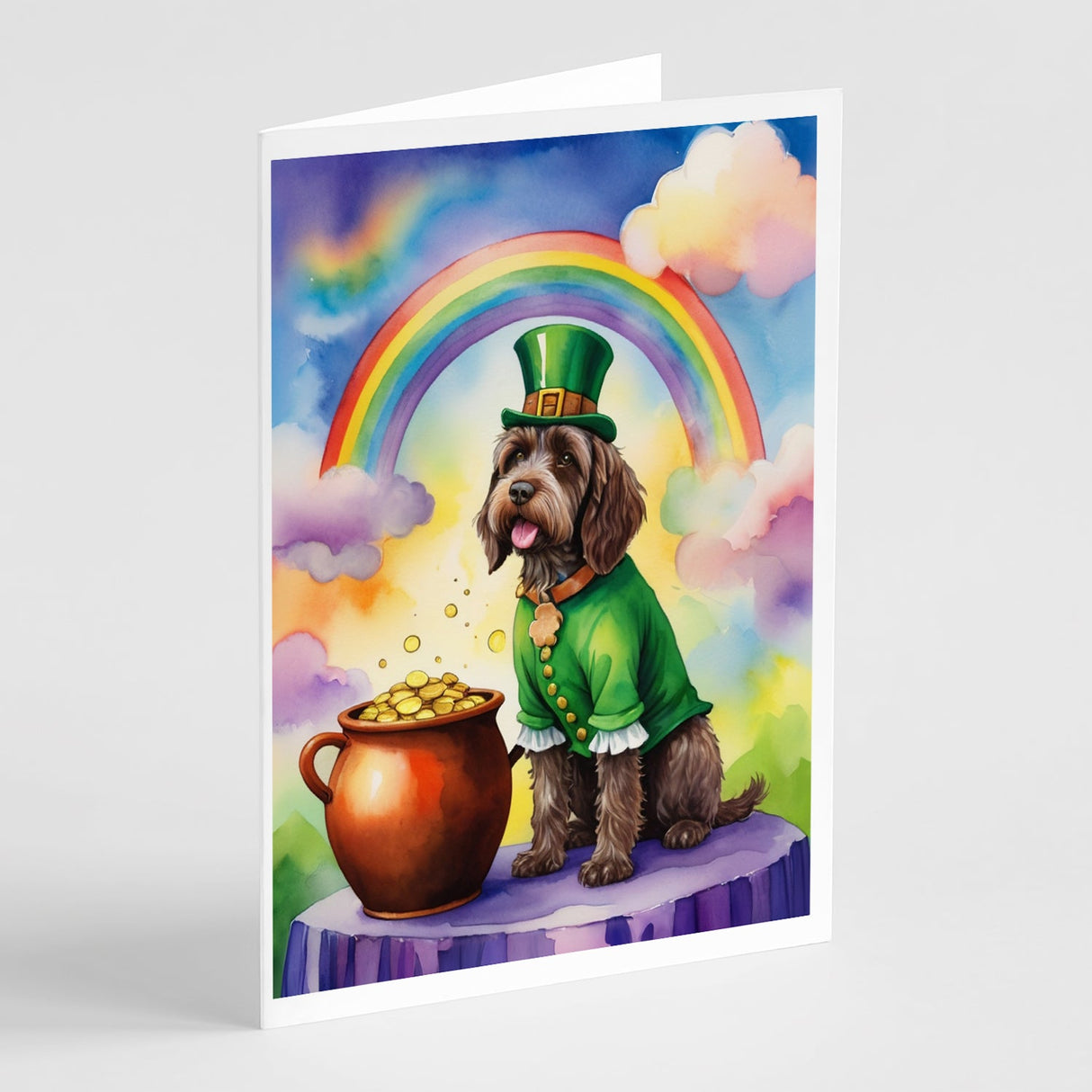 Wirehaired Pointing Griffon St Patrick's Day Greeting Cards Pack of 8