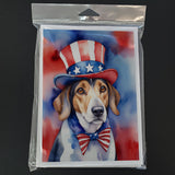 American Foxhound Patriotic American Greeting Cards Pack of 8