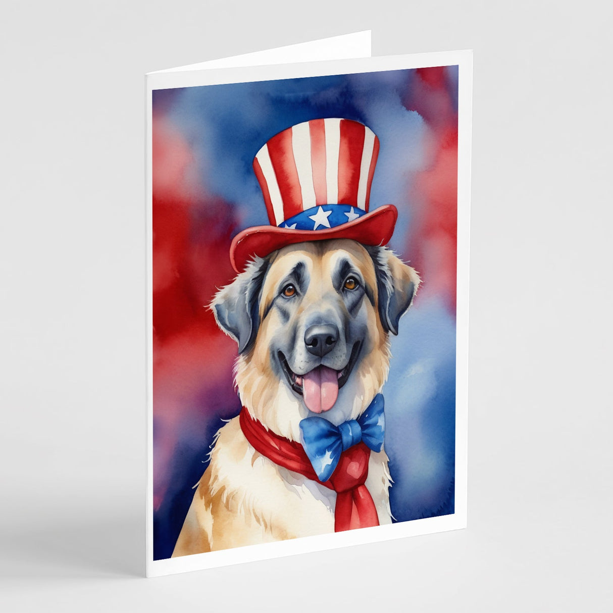 Anatolian Shepherd Patriotic American Greeting Cards Pack of 8