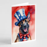 Belgian Malinois Patriotic American Greeting Cards Pack of 8