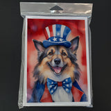 Belgian Tervuren Patriotic American Greeting Cards Pack of 8