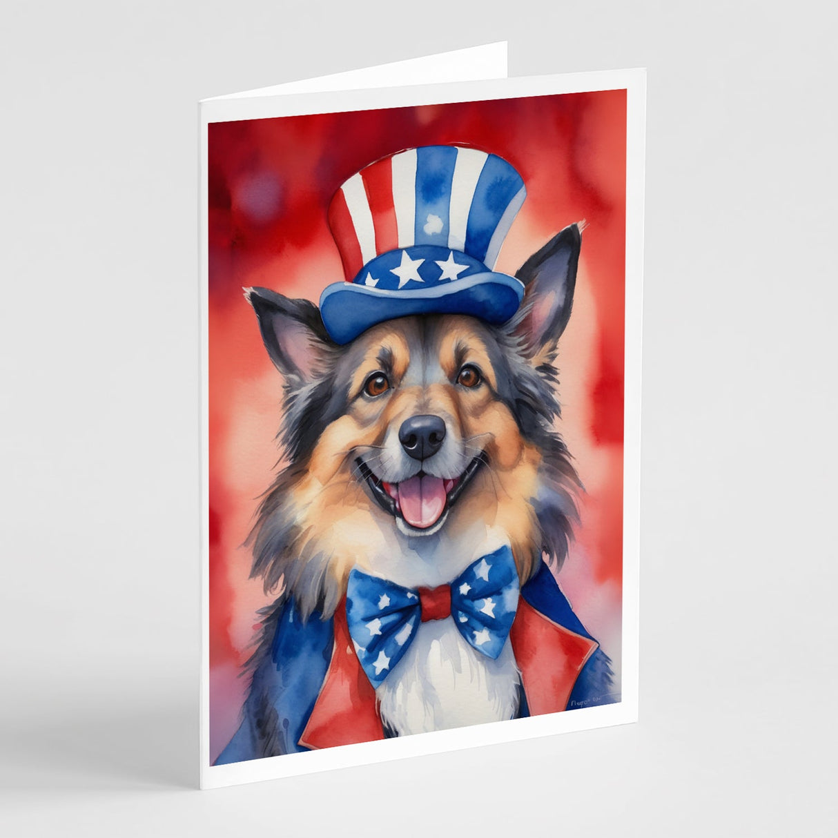 Belgian Tervuren Patriotic American Greeting Cards Pack of 8