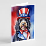 Bernedoodle Patriotic American Greeting Cards Pack of 8