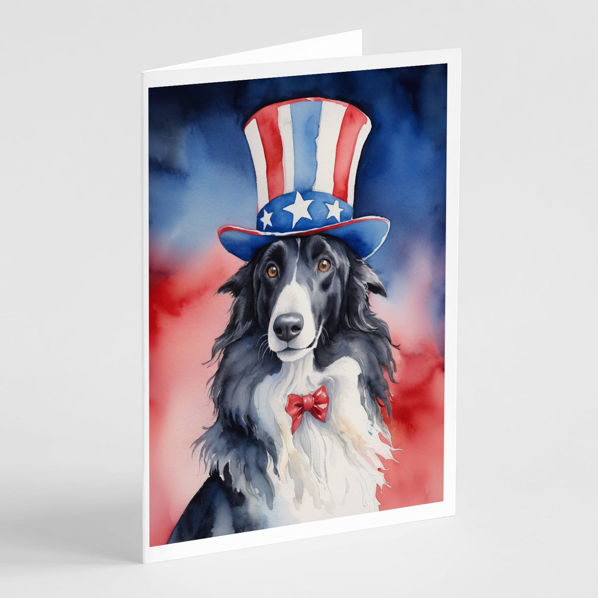 Borzoi Patriotic American Greeting Cards Pack of 8