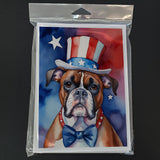 Boxer Patriotic American Greeting Cards Pack of 8