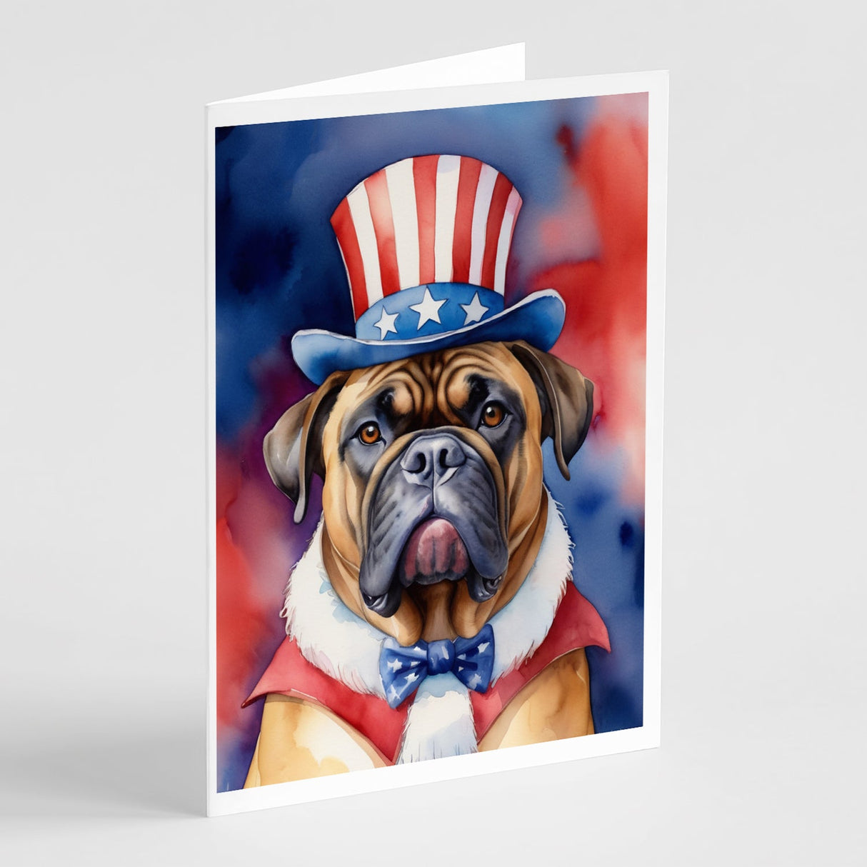 Bullmastiff Patriotic American Greeting Cards Pack of 8