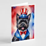 Cairn Terrier Patriotic American Greeting Cards Pack of 8