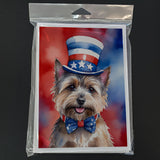 Cairn Terrier Patriotic American Greeting Cards Pack of 8