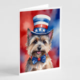 Cairn Terrier Patriotic American Greeting Cards Pack of 8