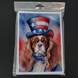 Cavalier Spaniel Patriotic American Greeting Cards Pack of 8