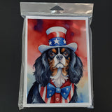 Cavalier Spaniel Patriotic American Greeting Cards Pack of 8