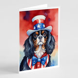 Cavalier Spaniel Patriotic American Greeting Cards Pack of 8